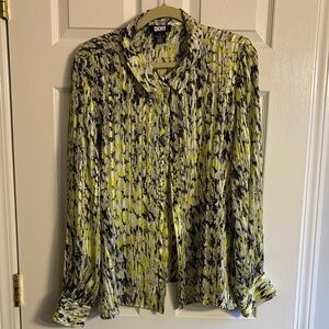 DKNY Women's Yellow and Black Blouse